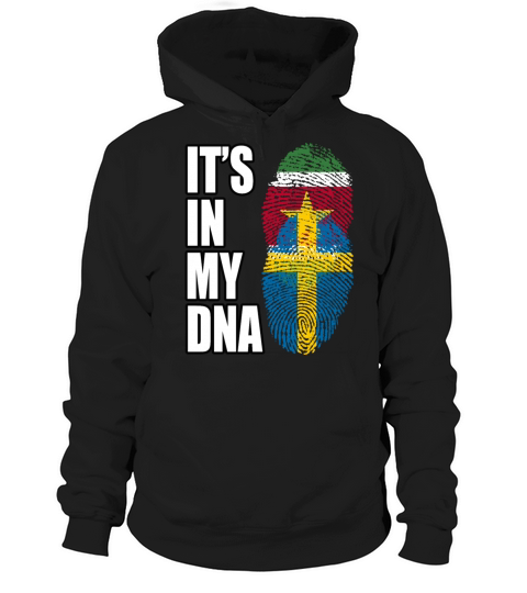 Surinamese And Swedish Vintage Heritage DNA Flag Hoodie Unisex