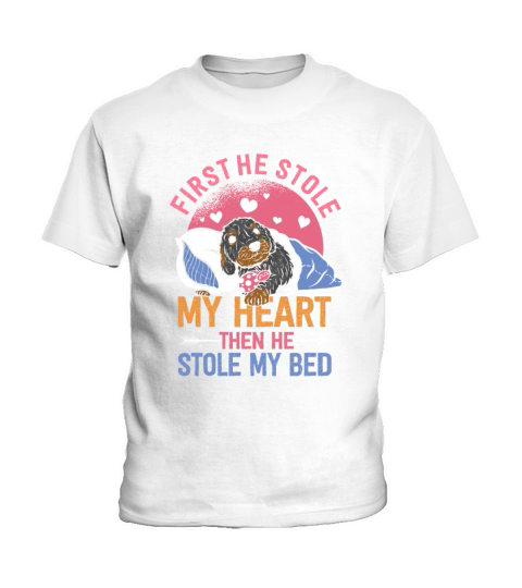 He Stole My Bed Funny Dachshund Wiener Dog Kids T-Shirt