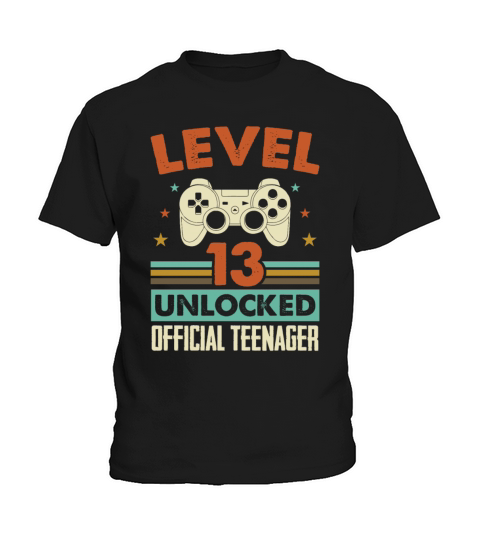 Level 13 Unlocked Official Teenager 13th Birthday Kids T-Shirt