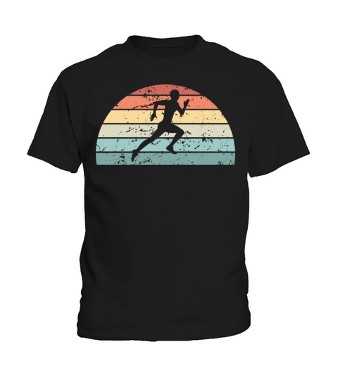 Retro Running Sunset Vintage Runner Sunrise Kids T-Shirt