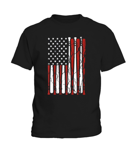 Vintage American Flag Baseball Men Boys Dad 4th July shirt Kids T-Shirt