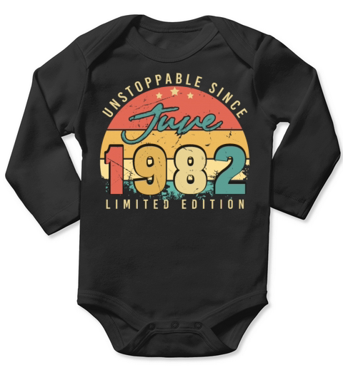40th Birthday June 1982 Long Sleeve Baby One-Piece