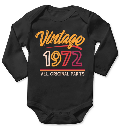50th Birthday Vintage 1972 Limited Edition Long Sleeve Baby One-Piece