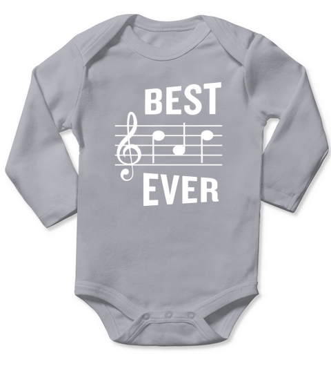Best Dad Ever T Shirt Funny Music Note Fathers Gift Long Sleeve Baby One-Piece