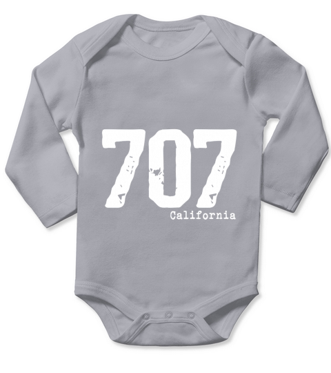 California 707 Area Code Shirt Californian Pride Long Sleeve Baby One-Piece