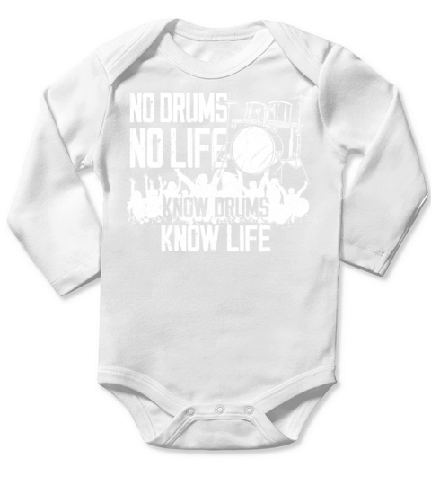 Drummer Drum Set Vintage No Drums Long Sleeve Baby One-Piece
