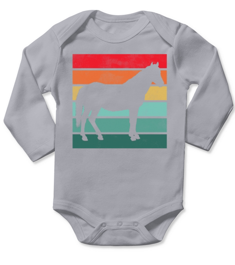 Girls Horse Riding Shirt Vintage Retro Long Sleeve Baby One-Piece