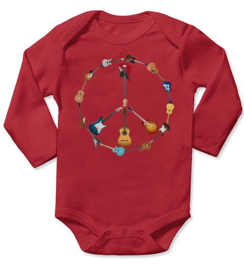 PEACE AND GUITAR SHIRTS Long Sleeve Baby One-Piece