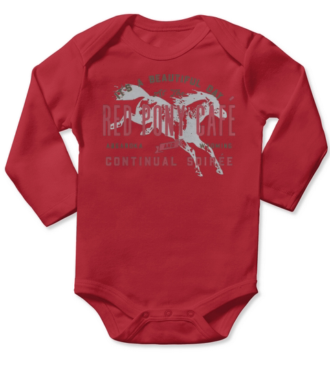 Red Pony Cafe And Continual Soiree Long Sleeve Baby One-Piece