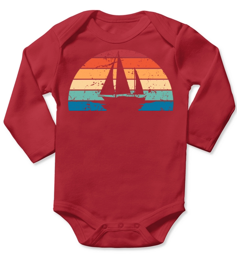 Retro Sailing Sunset Vintage Sailing Sunrise Long Sleeve Baby One-Piece