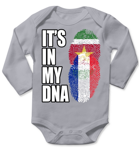 Surinamese And French Vintage Heritage DNA Flag Long Sleeve Baby One-Piece