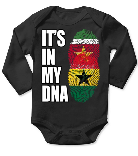 Surinamese And Ghanaian Vintage Heritage DNA Flag Long Sleeve Baby One-Piece