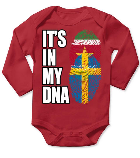 Surinamese And Swedish Vintage Heritage DNA Flag Long Sleeve Baby One-Piece