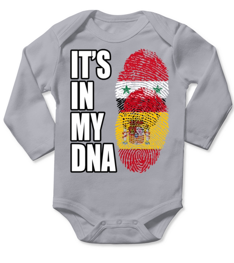 Syrian And Spaniard Vintage Heritage DNA Flag Long Sleeve Baby One-Piece