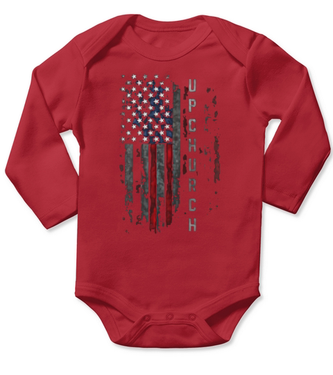 Upchurch Family American Flag Long Sleeve Baby One-Piece