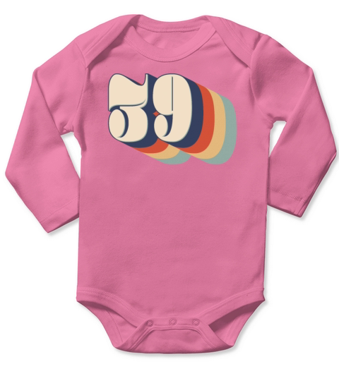 Vintage 39 retro number birthday Long Sleeve Baby One-Piece
