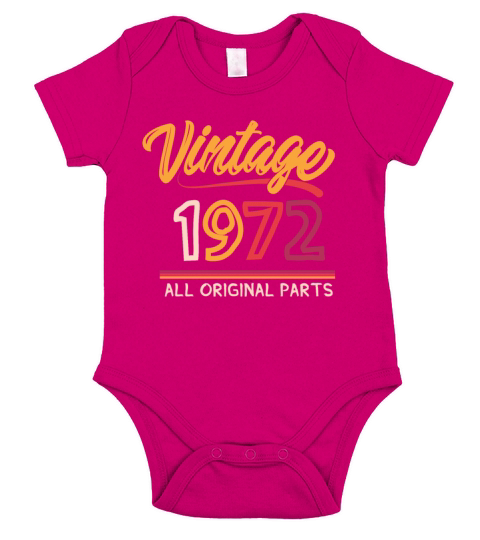 50th Birthday Vintage 1972 Limited Edition Short Sleeve Baby One-Piece