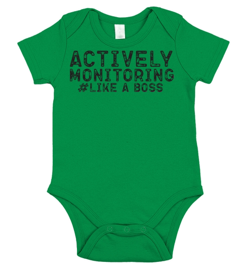 ACTIVELY MONITORING LIKE A BOSS Short Sleeve Baby One-Piece