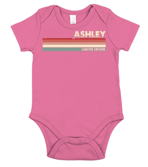 Ashley - Funny Retro Vintage Name 80s 90s Short Sleeve Baby One-Piece
