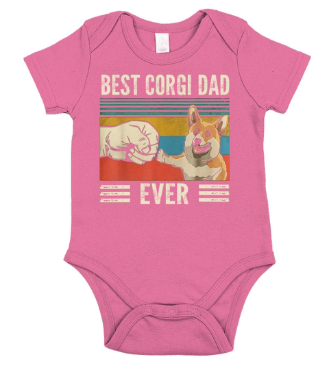 Bump Fit Best Corgi Dad Ever Dog Lovers Vintage shirt Short Sleeve Baby One-Piece