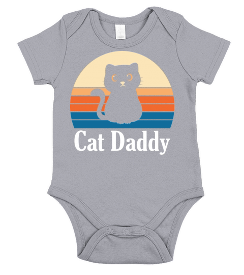 Cat Daddy Vintage Cat Retro Short Sleeve Baby One-Piece