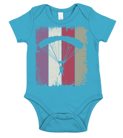 Cool Funny Paragliding Retro Paraglider Fans Lover Short Sleeve Baby One-Piece