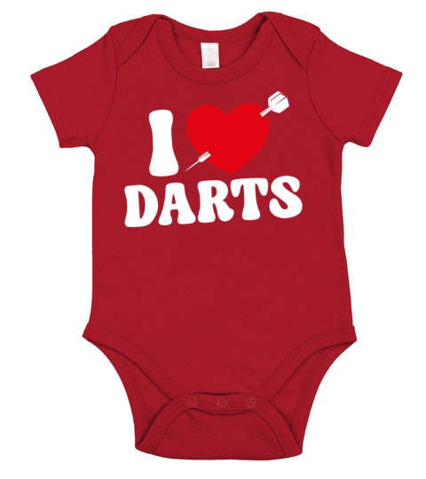 Darts Heart Vintage I Love Darts Short Sleeve Baby One-Piece