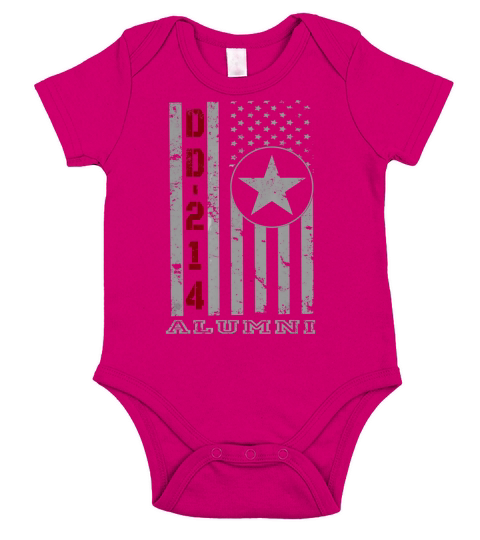 DD-214 Alumni American Flag Vintage Veteran T-Shirt Short Sleeve Baby One-Piece