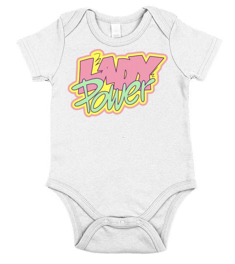 Lady Power Quote Color Stroke Short Sleeve Baby One-Piece