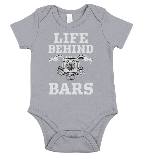 Life Behind Bars Biker Motorcycle Short Sleeve Baby One-Piece