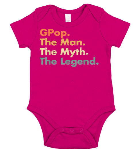 Mens Gpop Man Myth Legend Father Dad Uncle Gift Idea Tees Short Sleeve Baby One-Piece