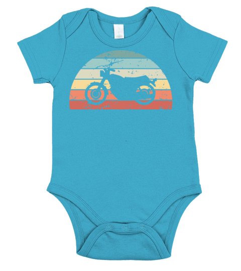 Retro Motorcycling Sunset Vintage Motorbike Short Sleeve Baby One-Piece