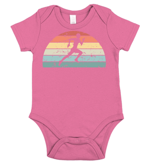 Retro Running Sunset Vintage Runner Sunrise Short Sleeve Baby One-Piece