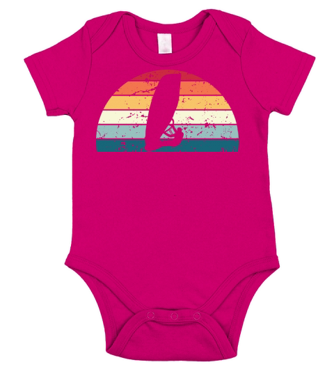 Retro Windsurfing Sunset Vintage surfing Sunrise Short Sleeve Baby One-Piece