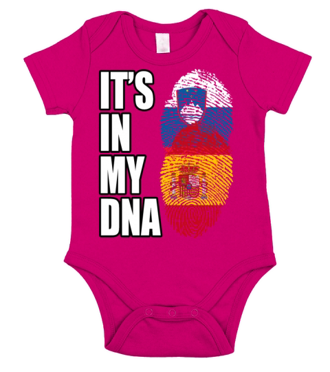 Slovenian And Spaniard Vintage Heritage DNA Flag Short Sleeve Baby One-Piece