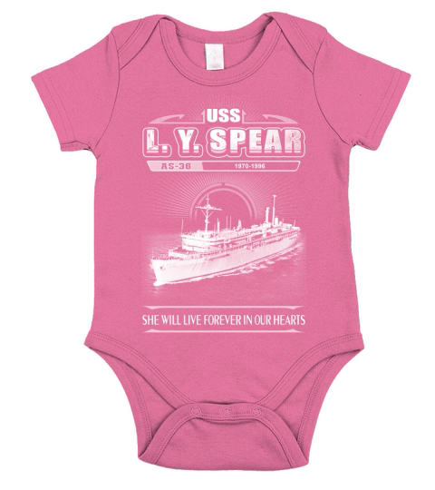 USS L Y SPEAR AS 36 She will live forever in our heart Short Sleeve Baby One-Piece