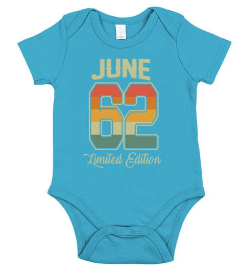 Vintage 60th Birthday June 1962 Sports Gift Short Sleeve Baby One-Piece