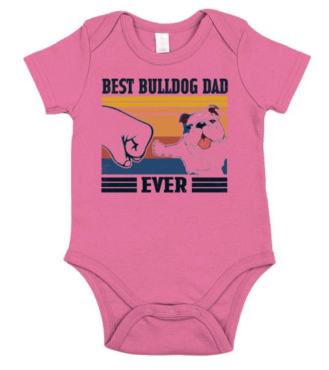Vintage Best Bulldog Dad Ever Short Sleeve Baby One-Piece