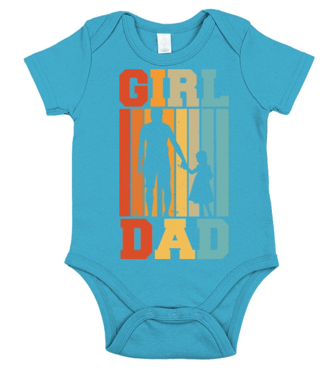 Vintage Girl Dad Dad of Girls Fathers Day Gift Short Sleeve Baby One-Piece