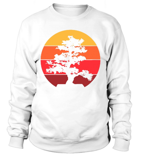 Pacific Ocean Beach Bonsai Tree Sun Retro Vintage Sweatshirt Unisex