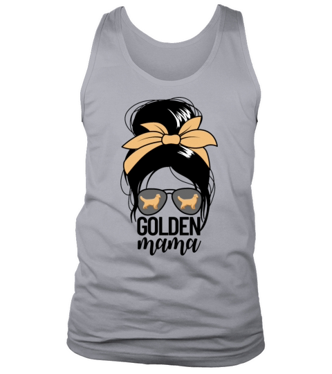 Golden Mama Messy Bun Womens Pet Golden Retriever Tank Top Unisex