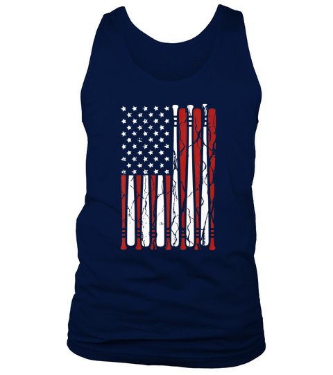 Vintage American Flag Baseball Men Boys Dad 4th July shirt Tank Top Unisex