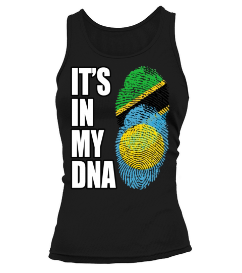 Tanzanian And Palauan Vintage Heritage DNA Flag Tank top Woman