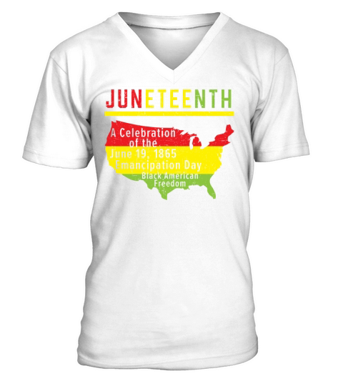 Black Pride Freedom African American Juneteenth V-Neck T-shirt