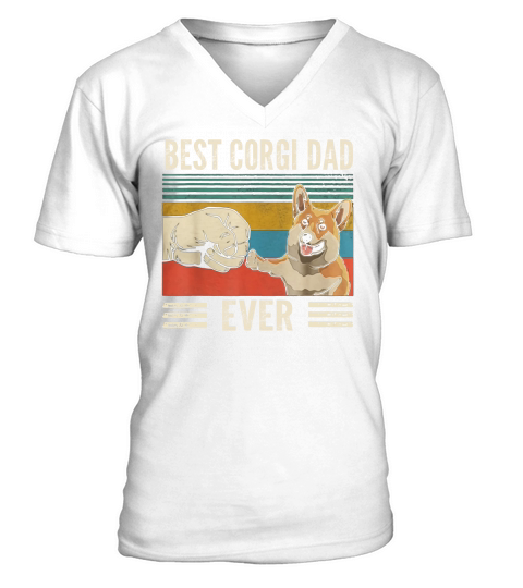 Bump Fit Best Corgi Dad Ever Dog Lovers Vintage shirt V-Neck T-shirt