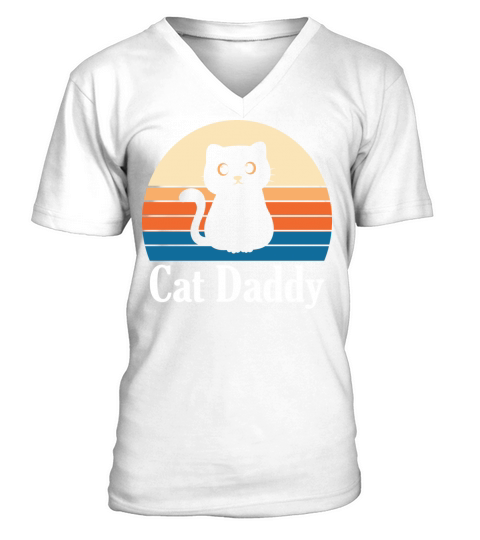Cat Daddy Vintage Cat Retro V-Neck T-shirt