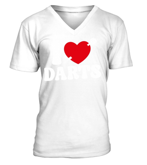 Darts Heart Vintage I Love Darts V-Neck T-shirt