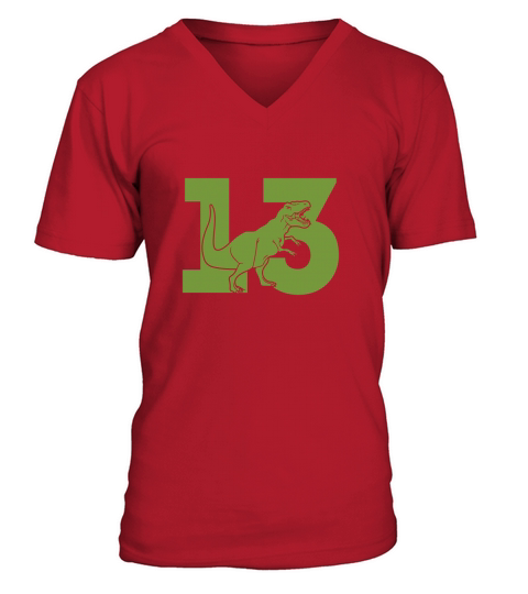 Dinosaur Number(13) V-Neck T-shirt