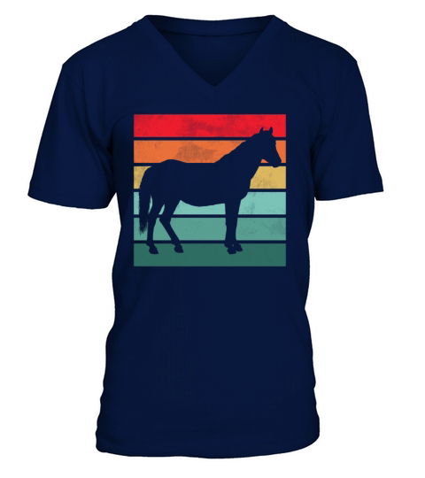 Girls Horse Riding Shirt Vintage Retro V-Neck T-shirt