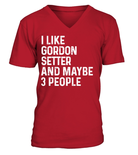 I Like Gordon Setter And Maybe 3 People Dog Lover V-Neck T-shirt